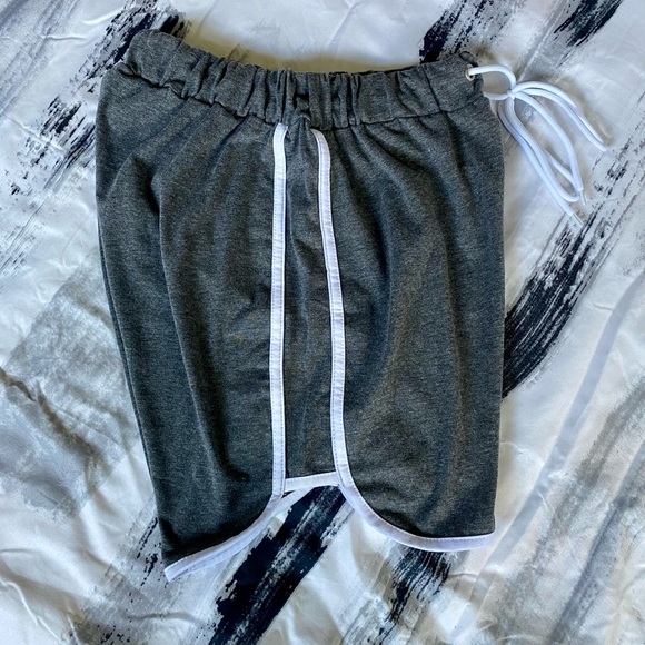 High Rise Cotton Track Shorts - Picture 4 of 5